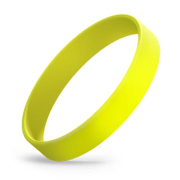 Yellow 1/2" Silicone Wristband