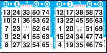 2 on Horizontal Bingo Paper - 4,500 Sheets per Case