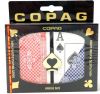 Copag Copa Casino Plastic Playing Cards Set: Narrow, Super Index, Red/Blue