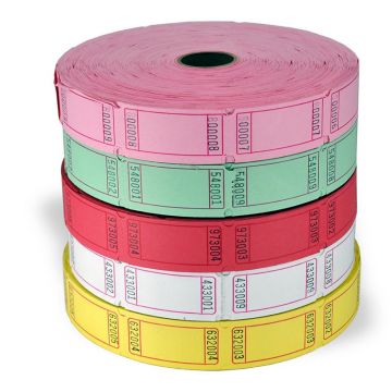 Roll Tickets: Case of 40 Rolls, 2,000 Individually Numbered Tickets