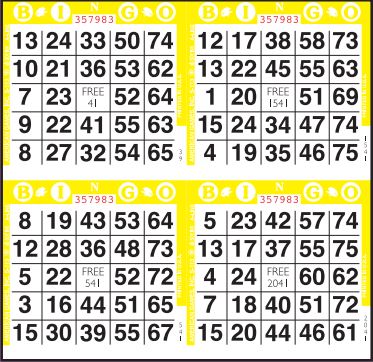 4 on  Bingo Paper - 2,250 Sheets per Case main image