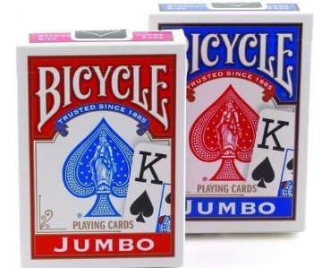 Bicycle Playing Cards, Poker Jumbo Index, 1/2 Blue 1/2 Red main image