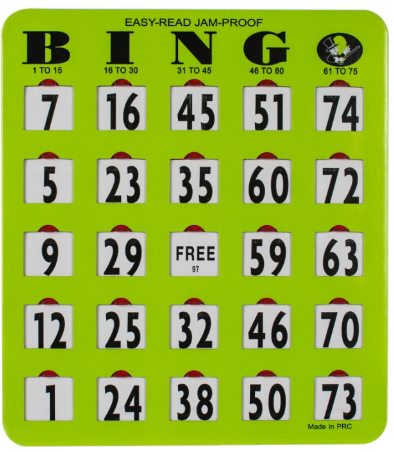 Fingertip Bingo Slide Cards: Easy-Read, 3/4 Inch Large Numbers, #EZ1 (per 50 cards) main image