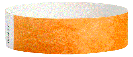 Tyvek 3/4" Colored Wristbands, Neon Orange (500 Wristbands per box) main image