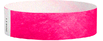 Tyvek 3/4" Colored Wristbands, Neon Pink (500 Wristbands per box)
