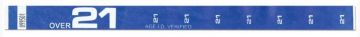 Tyvek 3/4" 1 Color Designer Wristbands, Over 21 (500 per box)