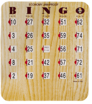 Fingertip Bingo Slide Cards (No. WG1): Heavyweight 5-ply, Wood Grain Face, (per Set of 50 Cards)