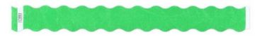 Green Tyvek 1" Wavy Cut Wristbands - 500 per box