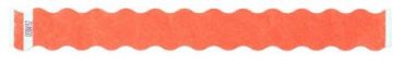 Orange Tyvek 1" Wavy Cut Wristbands - 500 per box