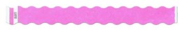 Pink Tyvek 1" Wavy Cut Wristbands - 500 per box