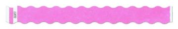 Pink Tyvek 1" Wavy Cut Wristbands - 500 per box