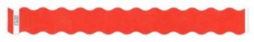 Red Tyvek 1" Wavy Cut Wristbands - 500 per box