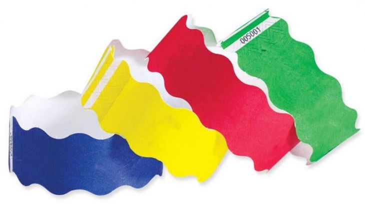 Red Tyvek 1" Wavy Cut Wristbands - 500 per box main image