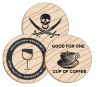 2" Custom Wooden Dollar - Print on 2 Sides - 1 Color