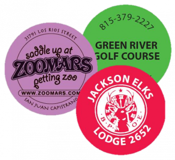 Custom 1-1/8" Plastic Tokens - Minimum Qty 250