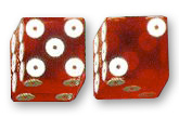 Ring Eye Casino Dice: 3/4 in., High Polish, Razor Edge, Red (1 Pair) main image