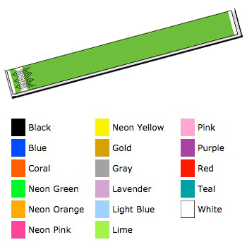 Tyvek 3/4" Colored Wristbands