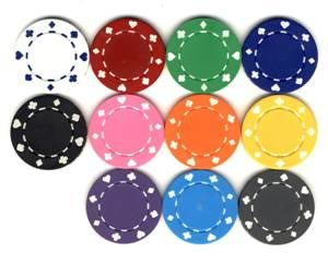 Suits poker chips
