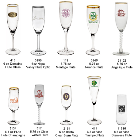 50s style champagne glasses