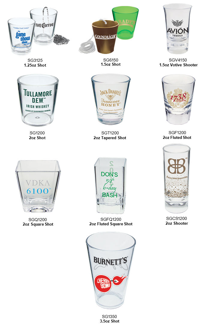Custom-Imprinted Plastic Shot Glasses, Shooters, and ...