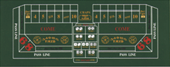 Single dealer craps felt